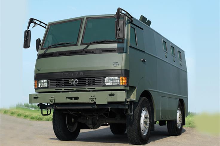 Tata Mobile Bunker: It is designed on the LPA 713 4-wheel-drive platform to ensure fast and safe movement of troops in Naxal-infested states and to act as a platform for retaliatory action. The vehicle is protected against gunfire, corresponding to ballistic protection of NIJ Level III. 